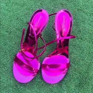 Gianvito Rossi Fuchsia Strappy Heels